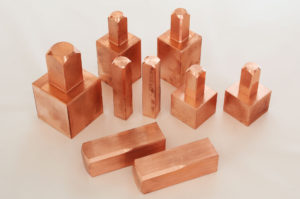 blocchetti grezzi rame attacco T rame e rame tungsteno Copper and Copper tungsten